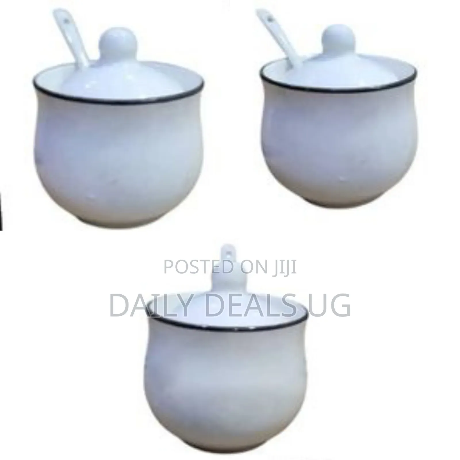 Round Ceramic Spice Sugar Bowl Dish