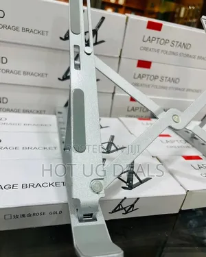 Metal Foldable Adjustable Height Laptop Stand - Silver