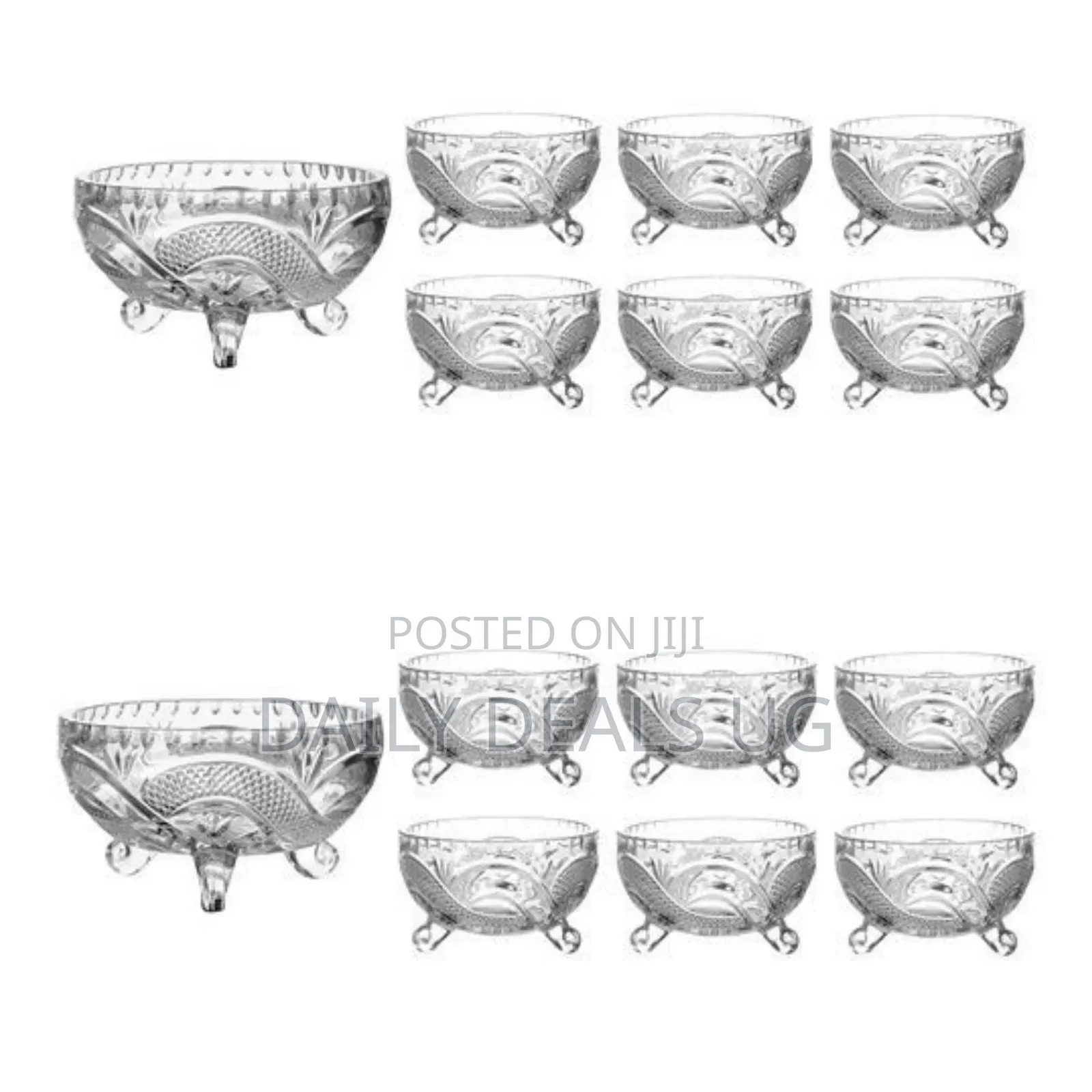 7 Piece Fruit Salad Dishes/Bowls Set-Colourless