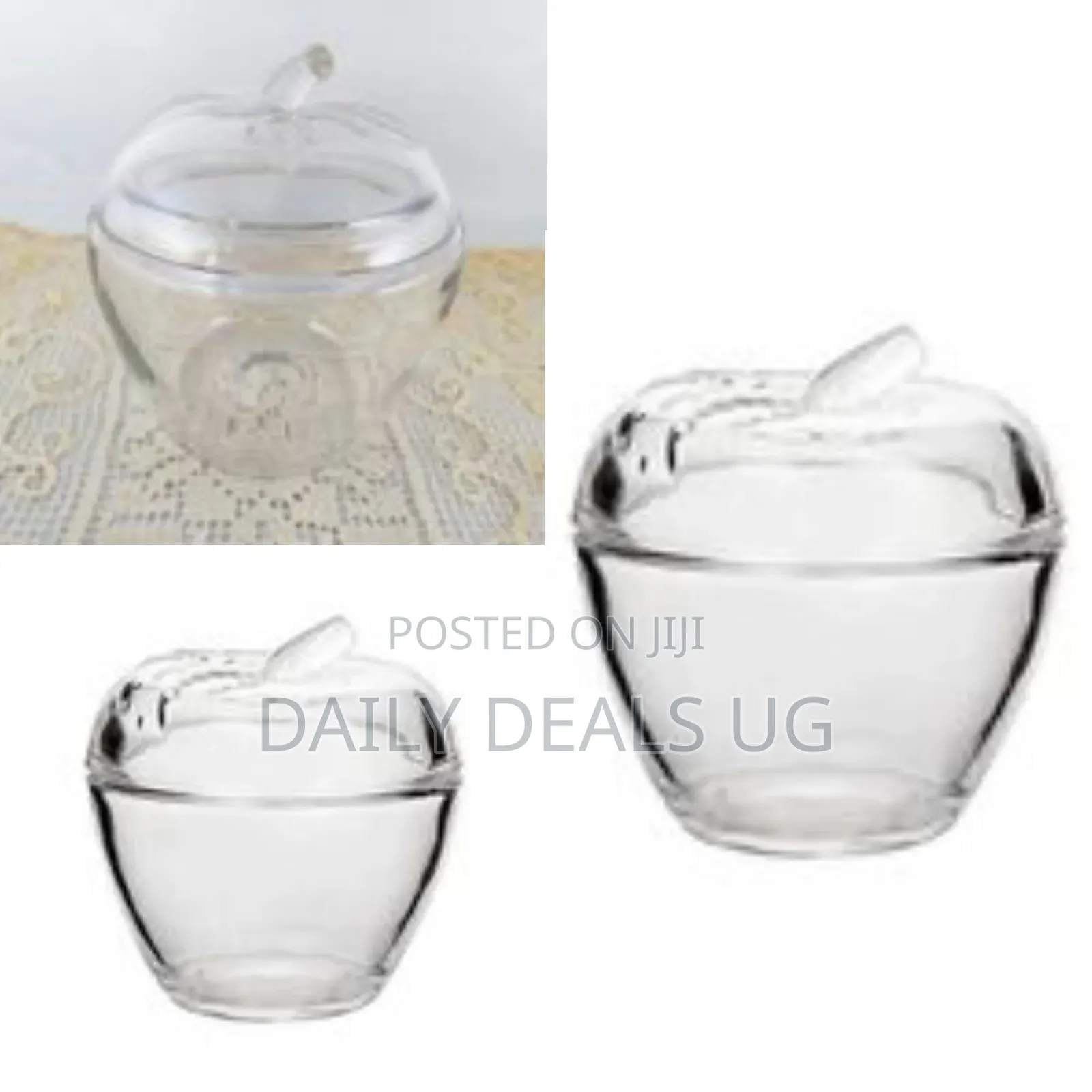 Glass Sugar Bowl Dish - Colorless