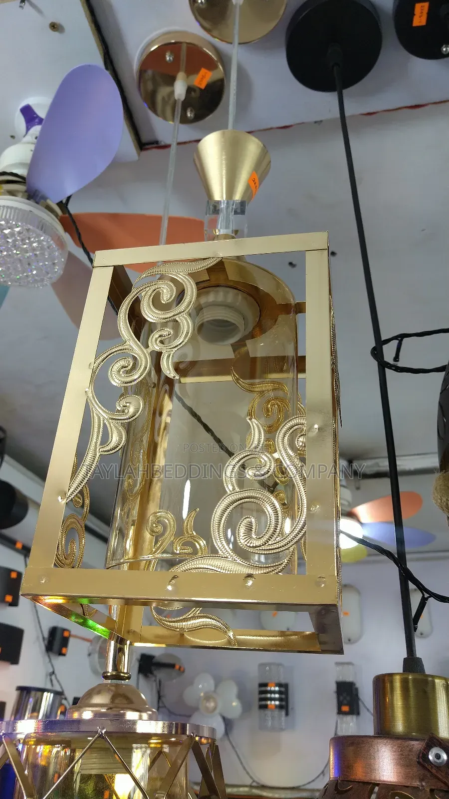 Italian Gold Lantern Ceiling Light