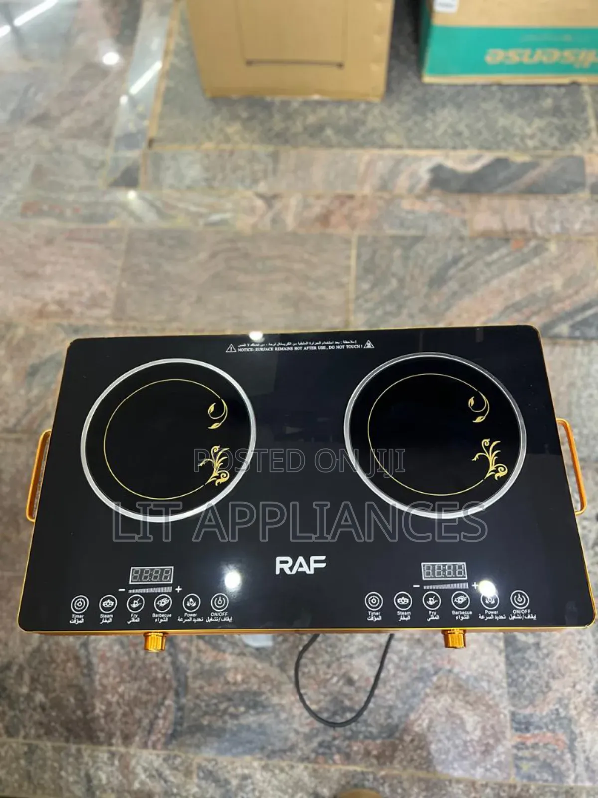 Raf Infrared Cooker Double With Black Glass.