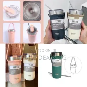 Stainless Steel Travel Tumbler Insulated Coffee Mug With Lid, Straw