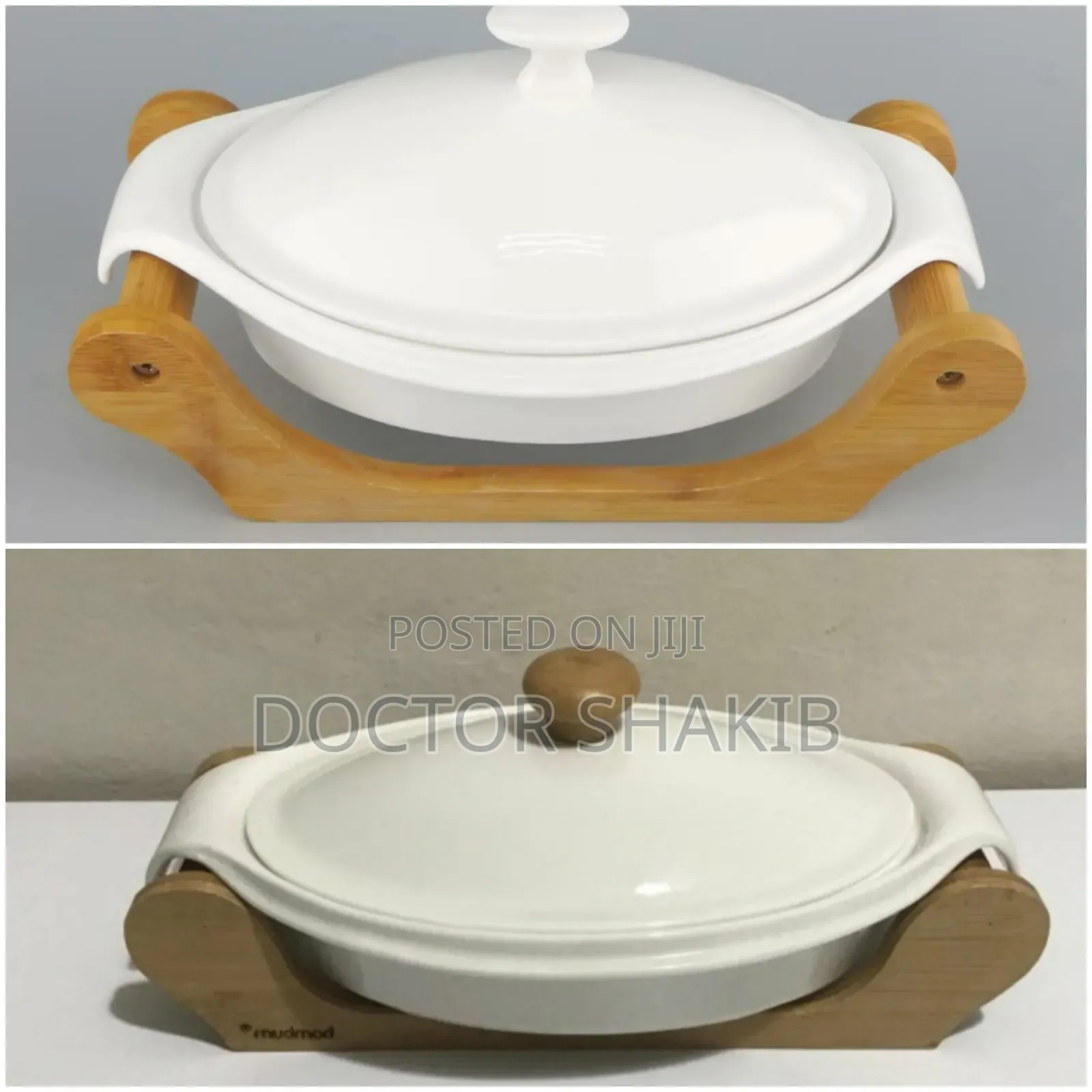 Quality White Ceramic Casserole Dish With a Lid