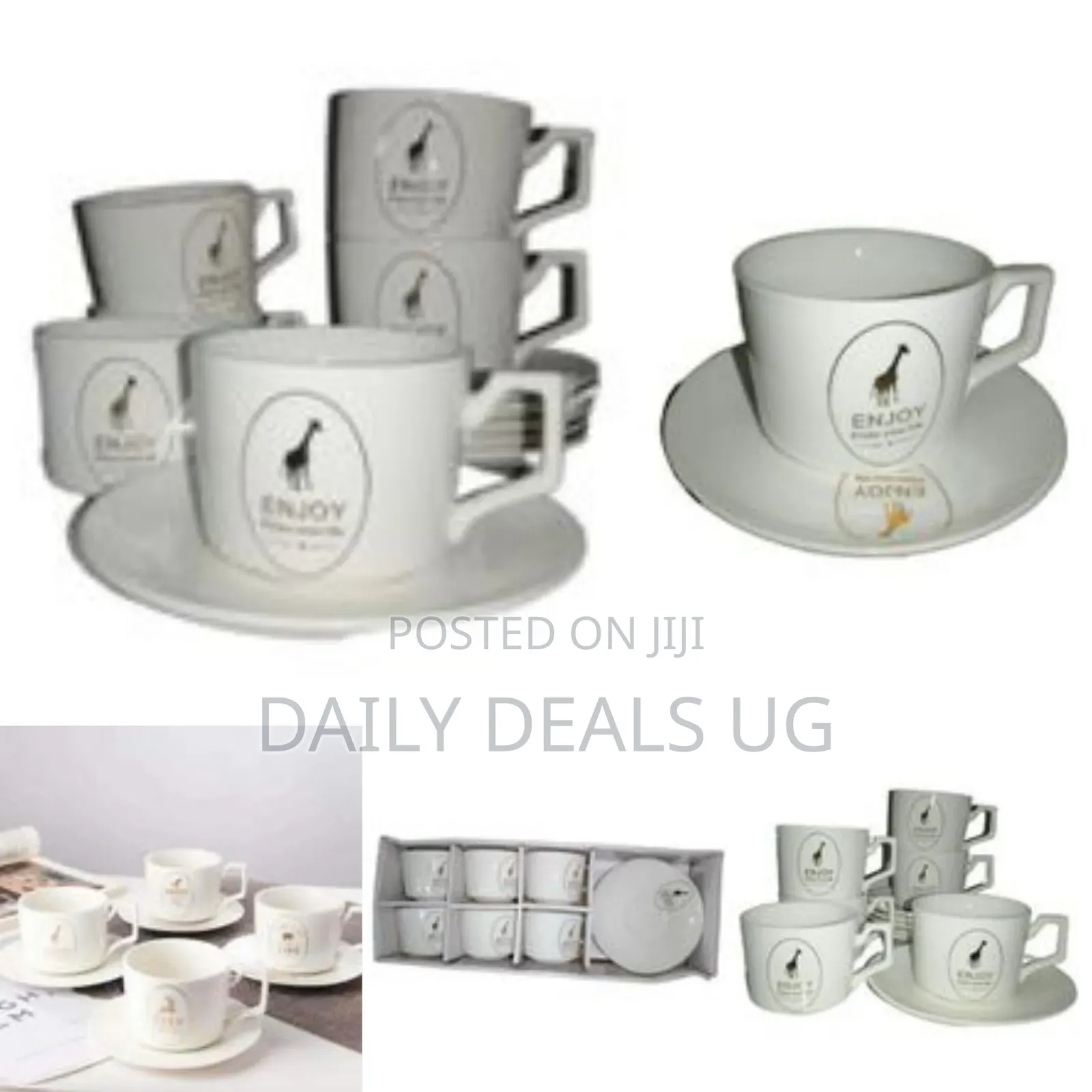 Restaurants and Office 6 Piece Tea Coffee Cups and 6 Saucers -White