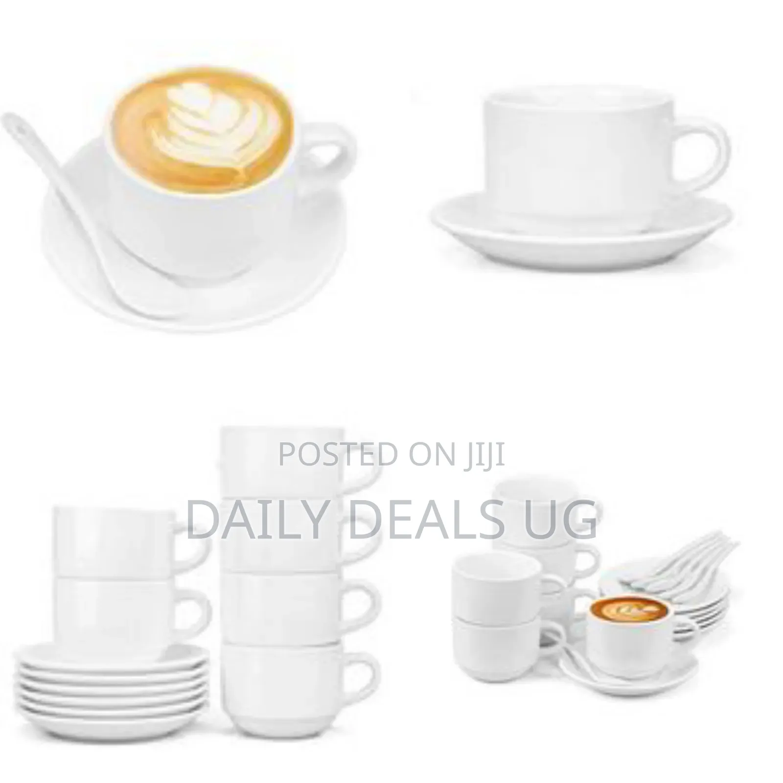 Restaurants and Office 6 Piece Cups and 6 Saucers -White