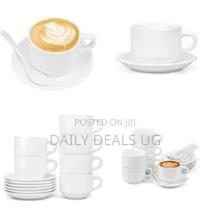 Restaurants and Office 6 Piece Cups and 6 Saucers -White
