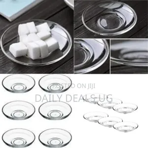 6 Pieces of Clear Glass Saucers Round Decorative Plates Without Cups