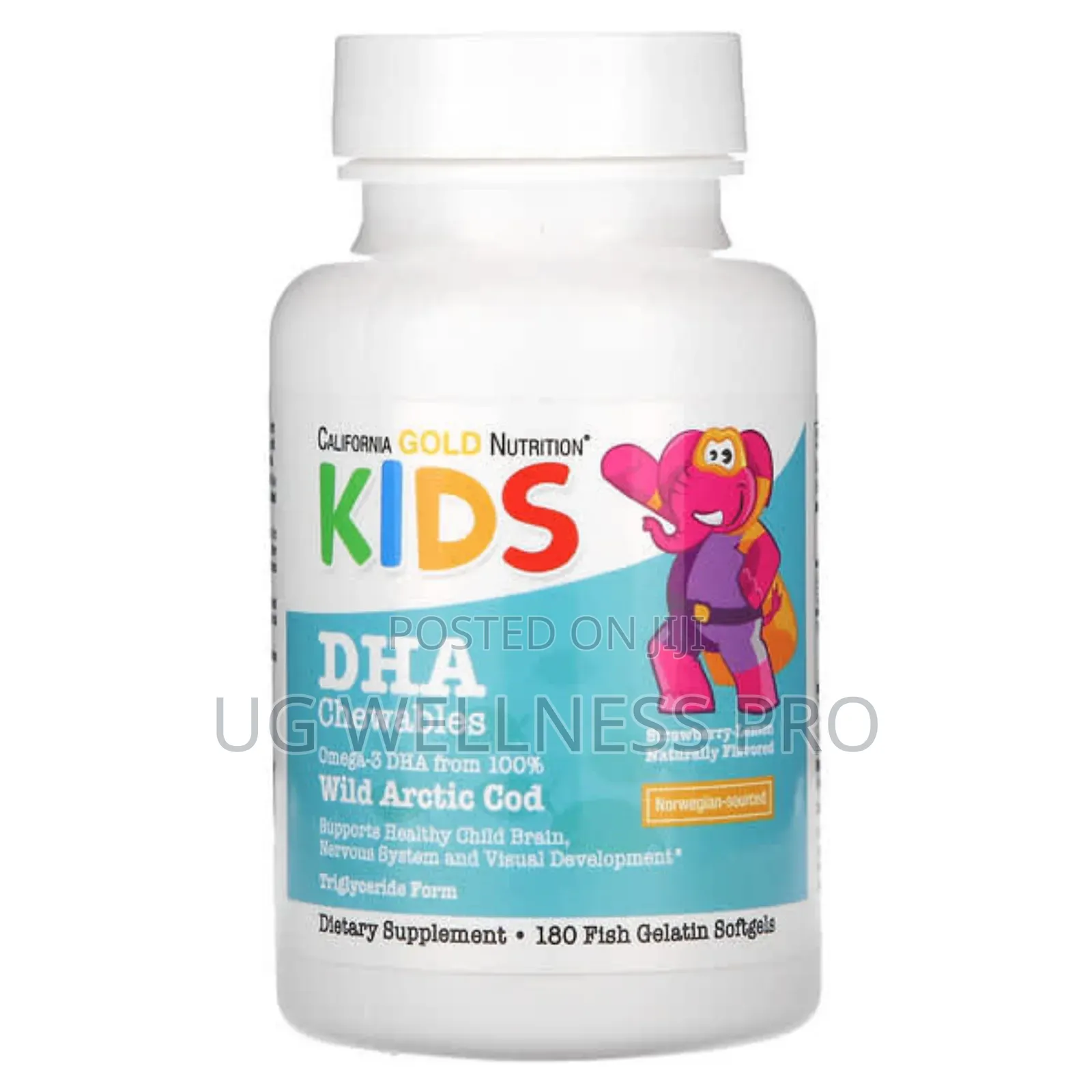 Kids Dha Chewables, 100% Wild Arctic Cod, Strawberry-Lemon, 180 Softge
