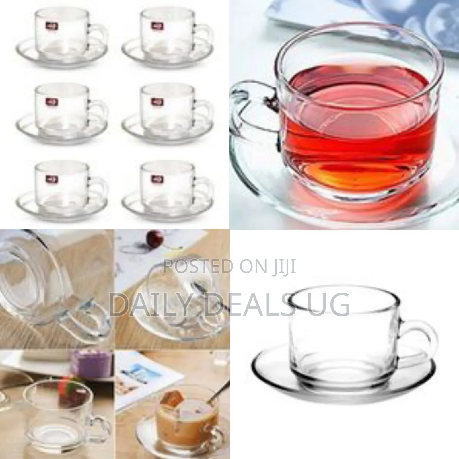 Luminarc 6 Pieces of Cups and 6 Saucers -Colourless