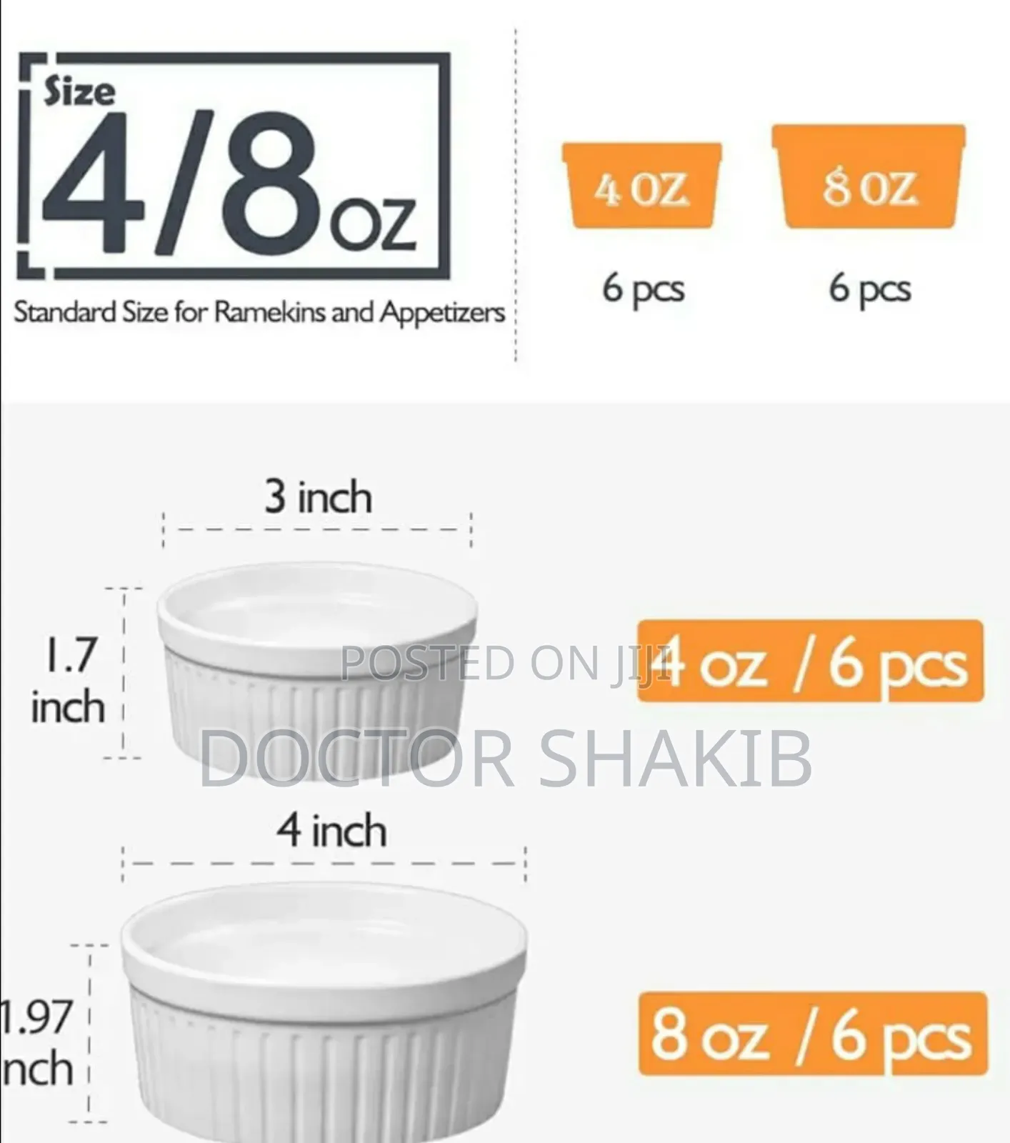 Unique 12pcs 8inch Ramekins Bowls Set