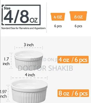 Unique 12pcs 8inch Ramekins Bowls Set