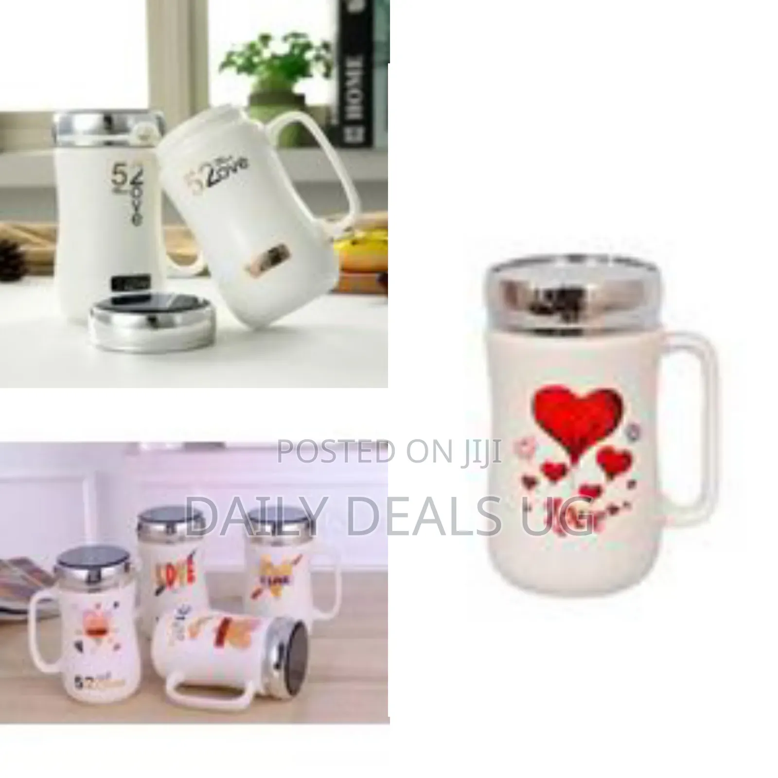 1 Piece of Unique Love Mug With Mirror Lid Ceramic Tea Coffee Mug Gift