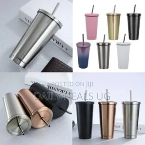 Stainless Steel 500ml Coffee Mug With Lid Tea Cup Thermos Beer Travel