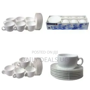 Luminarc 6 Pieces Luminarc Tea Coffee Cups and 6 Saucers – White