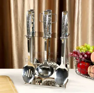 Unique Stainless Steel Kitchen Utensil Set With a Stand