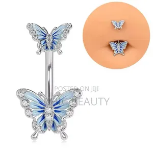 Cute Butterfly Belly Button Jewelry Different Colors Stainless Steel