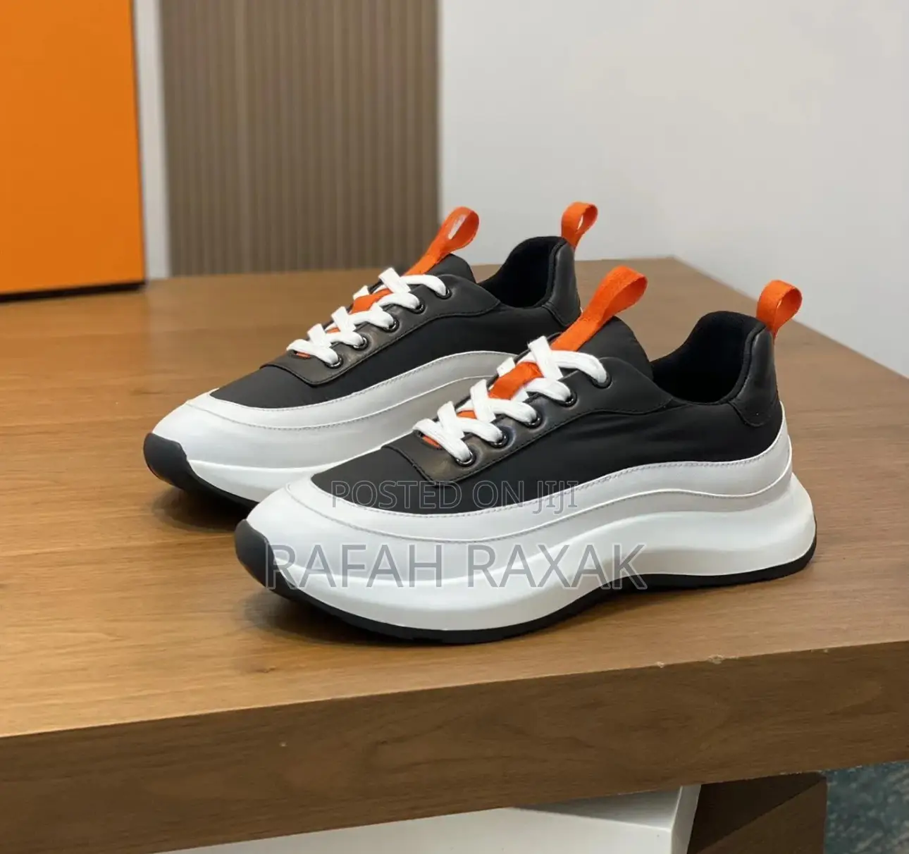 Original Black/White Hermes Gramme Sneakers