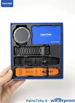 Hainoteko 6 Waterproof Smart Watch With Amoled Display 3 Pair Strap