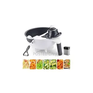 9 in 1 Multi Functional Wet Basket Chopper, Grater and Slicer-White