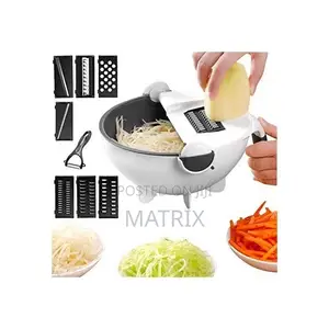 9 in 1 Multi Functional Wet Basket Chopper, Grater and Slicer-White