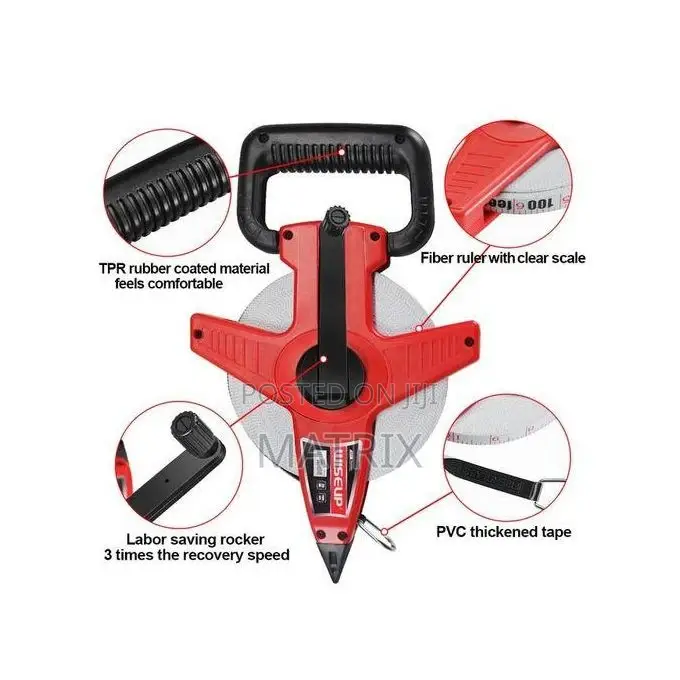 Portable Steel Frame Ruler Fiber Nylon Measuring Tape