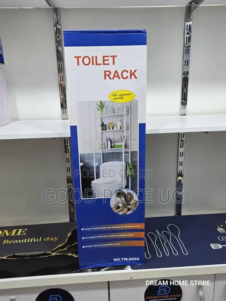 Metallic Toilet Rack White