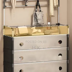Multifunctional Entryway Storage Rack With Hanging Bar