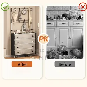 Multifunctional Entryway Storage Rack With Hanging Bar