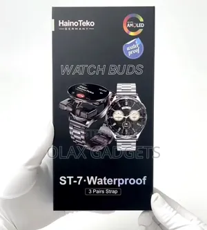 Hainoteko St-7 Waterproof Smart Watch With Earbuds Large Amoled Screen