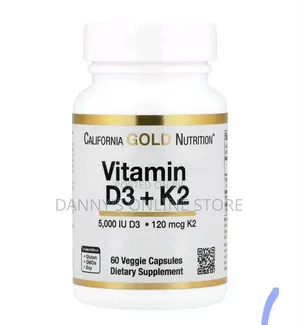 Vitamin D3 5000iu and , as Mk-7, 5,000 Iu, 60 Vegetable Capsules