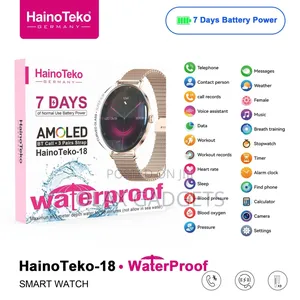 Hainoteko-18 Waterproof Smart Watch With Round Shape Amoled 3 Straps