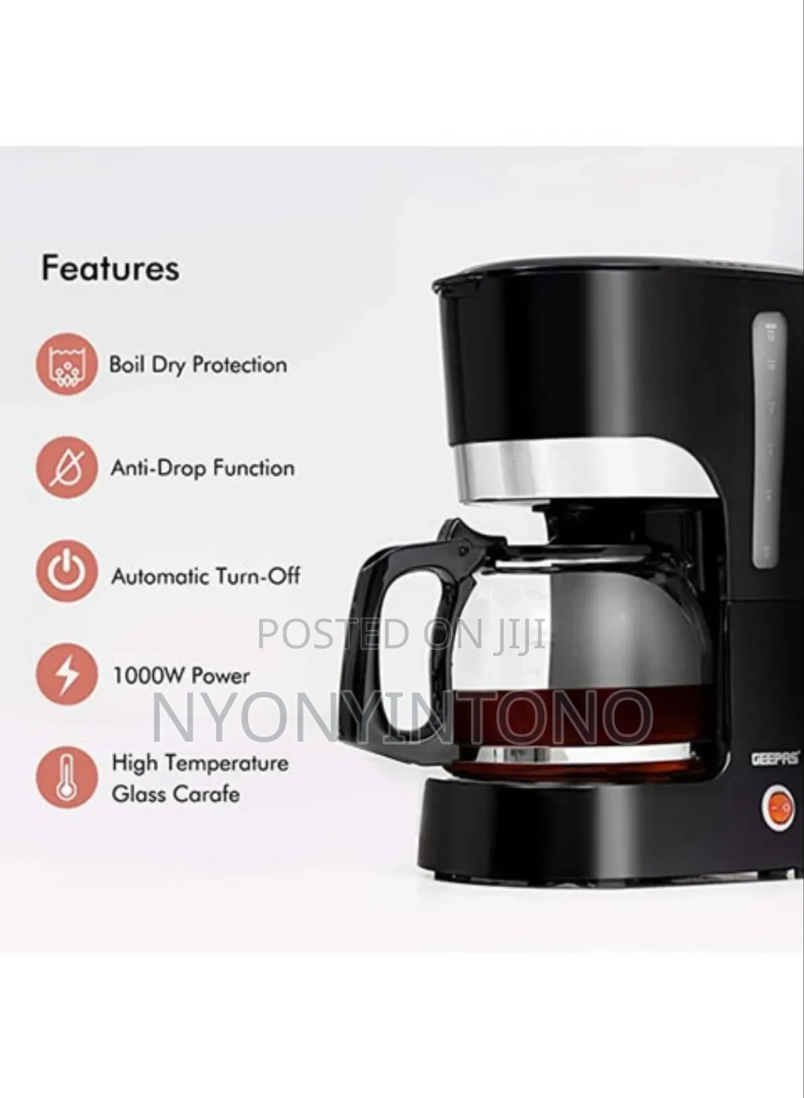 Geepas High Quality Electric Coffee Maker