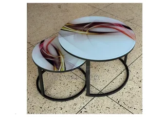 2 in 1 Glass Round Shaped Tables