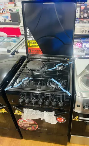 Blueflame 3 Gas 1 Electric Black Cooker With Metallic Top