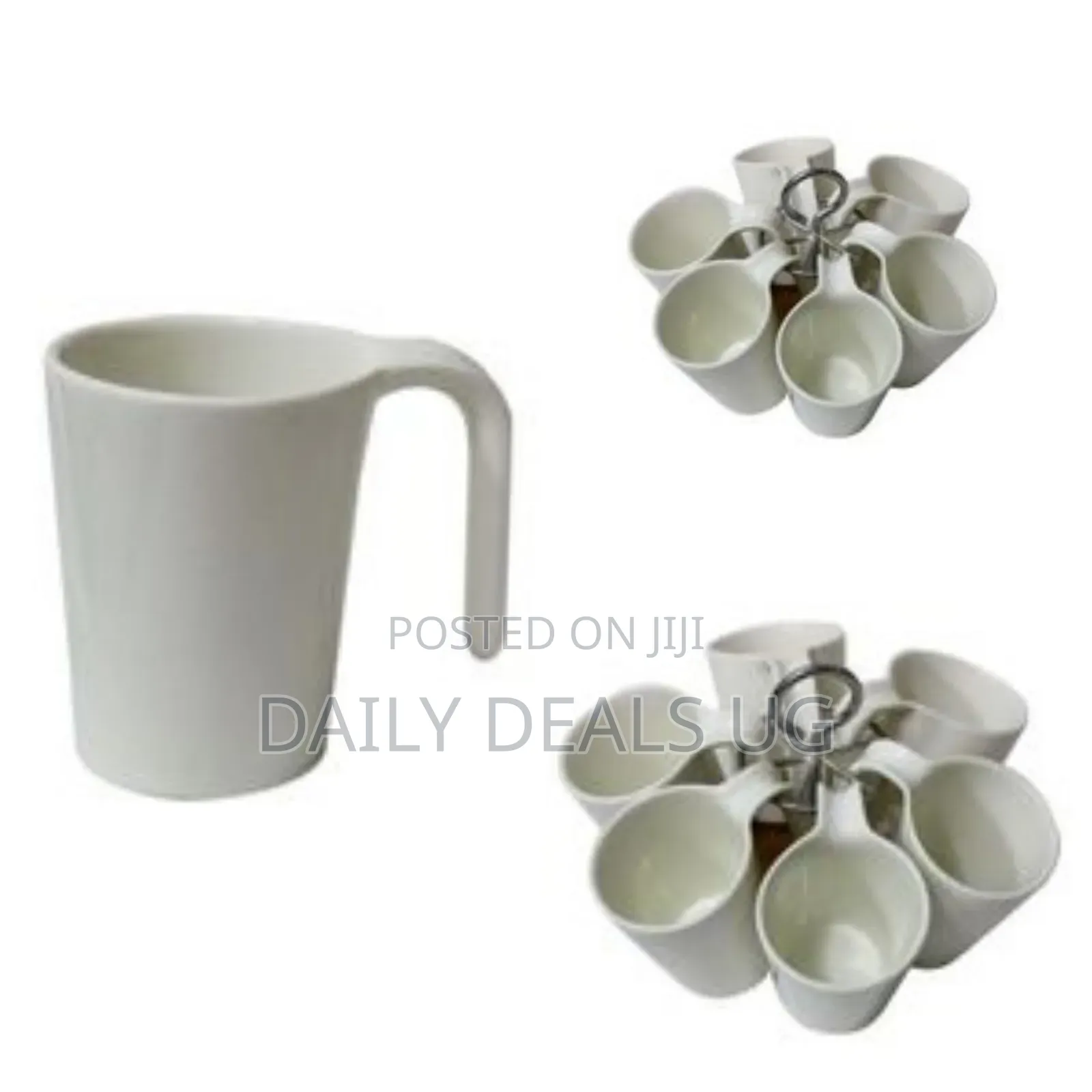 Tea Cups on a Round Wooden Stand