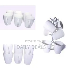 6 Pieces of Self Design Mugs Cups-White