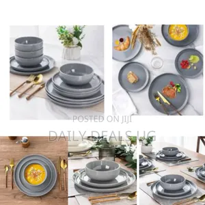 Dinnerware Sets for 6, 18 Piece Stoneware Plates and Bowls Set