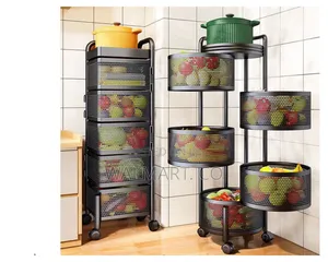 Rotating Kitchen Storage Trolley