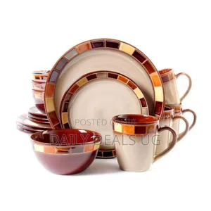 Other 24 Piece Round Dinner Set - Brown