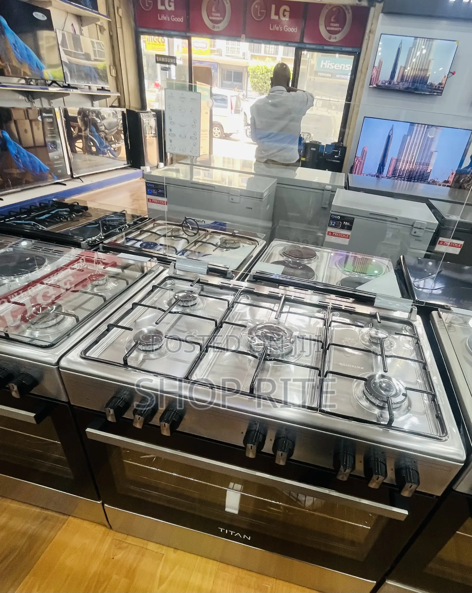 Titan 5 Gas Bunners Auto Ignition Cooker 90/60 Cm