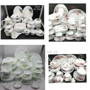 72 Pieces Flowered Opalware Dinner Set With Cups and Saucer Soup Plate