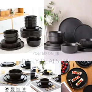 18pc Stoneware Dinnerware Sets of 6, Modern Plates and Bowls Sets