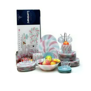 Luminarc Elara Turquoise Plate Dinner Set (69 Pcs),Pink