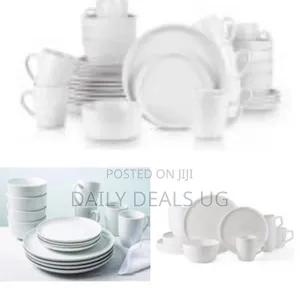 24-Piece Round Ceramic Tableware Dinnerware Set Turquoise Stoneware
