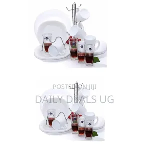 Luminarc 16 Piece Plain Design Plates, Cups, Glasses, Soup Bowl Dinner
