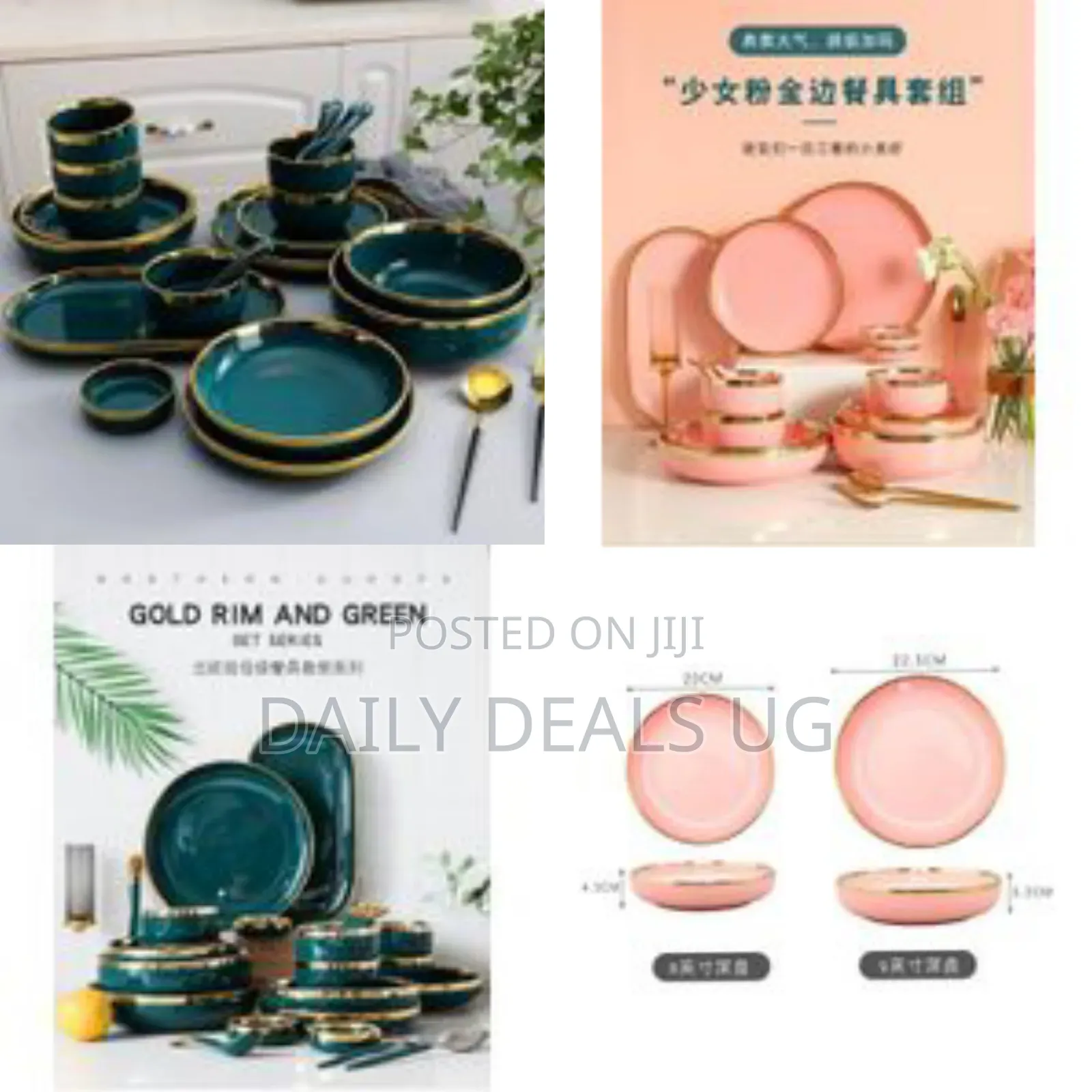 32pcs Microwave Ceramic Pates Bowls Spoons Restaurant Dinnerware Set