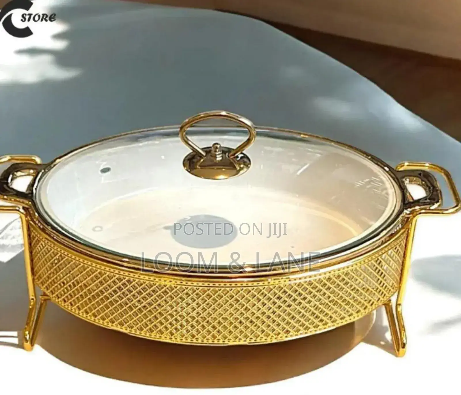 Luxury Gold Ceramic Oval Chafing Dish