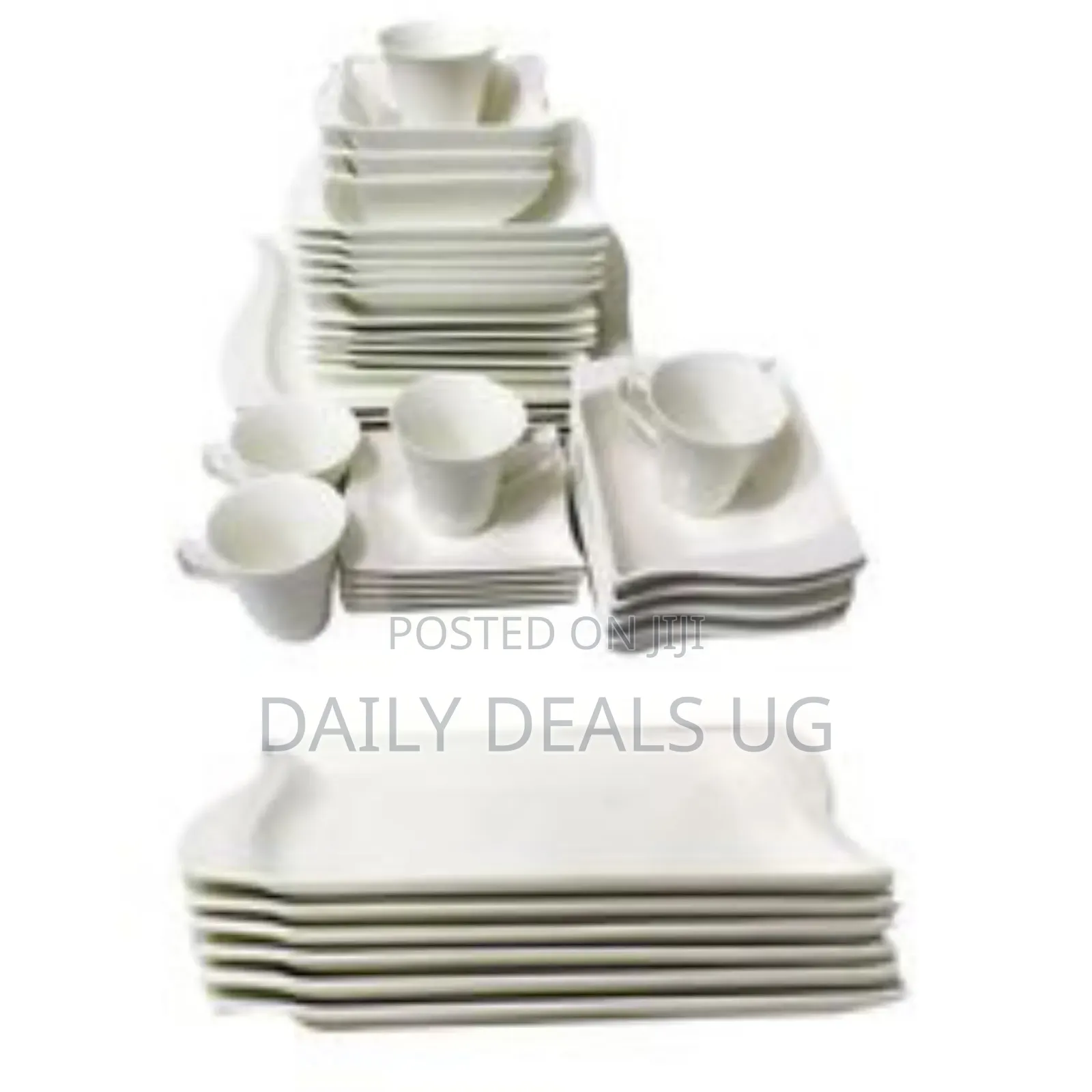 36 Piece Rectangle Dinner Set - White