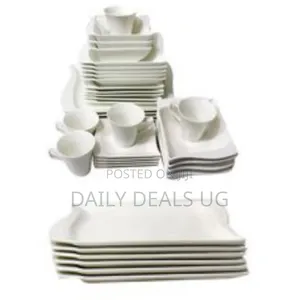 36 Piece Rectangle Dinner Set - White